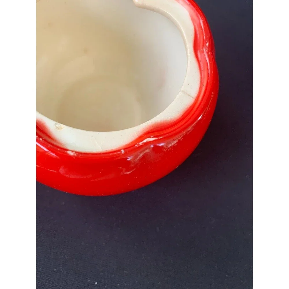 1940's Vintage Pantry Parade Ceramic Tomato Lidded Condiments Jar Retro w/Spoon